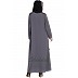 Designer Nida abaya with Patchwork- Grey